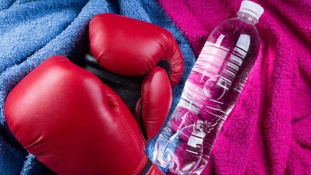 gant boxe serviette eau
