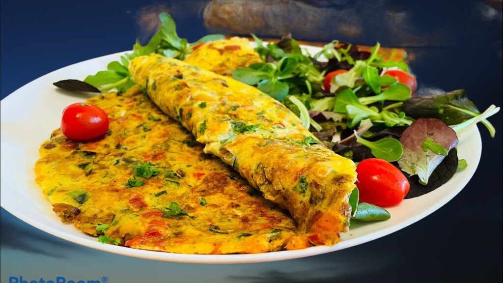 Faire une omelette pleine de légumes