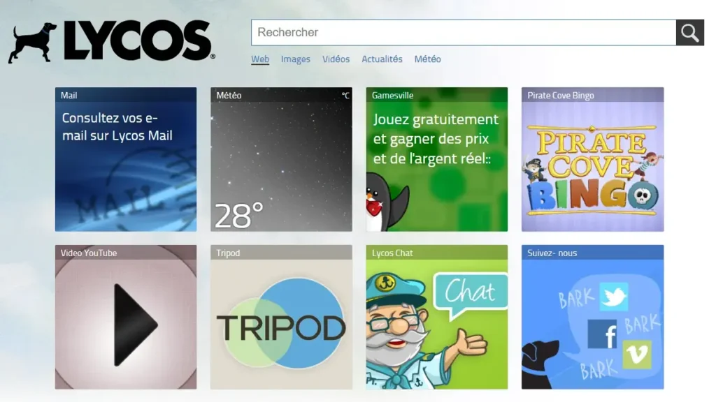 Lycos.fr en 2012 se mue en portial de services avec mail et chat