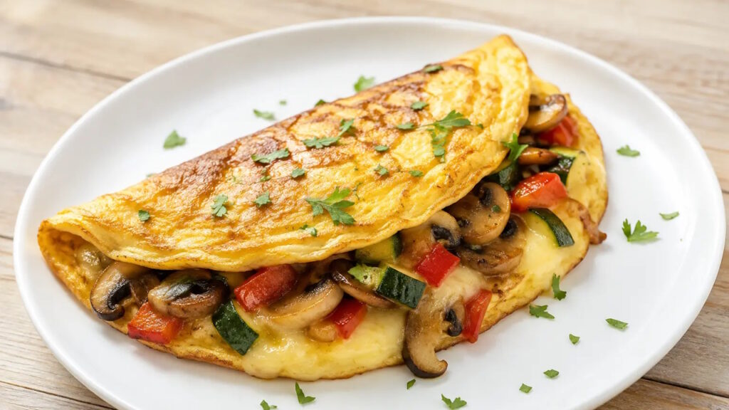 Une omelette garnie pour utiliser les derniers légumes