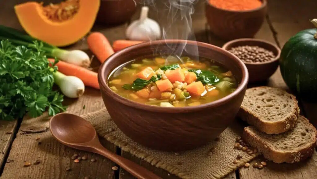 Une soupe maison avec les légumes qui restent