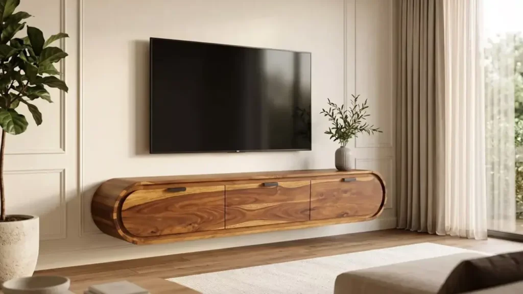 meuble tv suspendu en bois